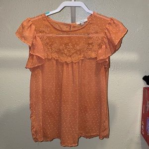 Blashe Orange Flowy Top